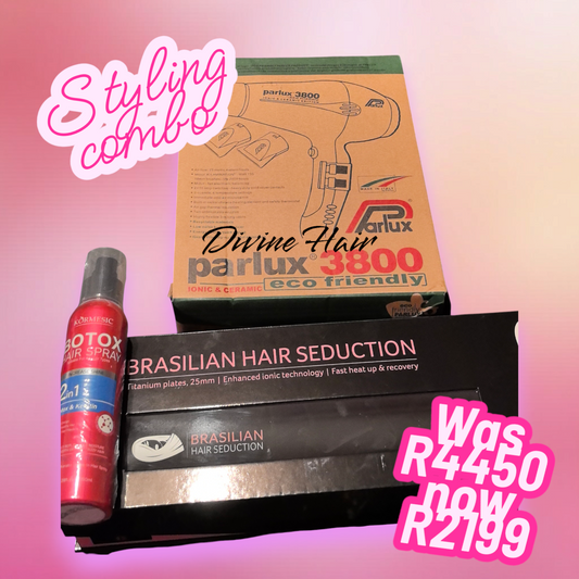 Styling combo with botox spray